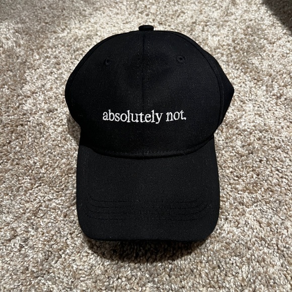 Black Baseball Cap with Embroidered Text - Picture 2 of 3